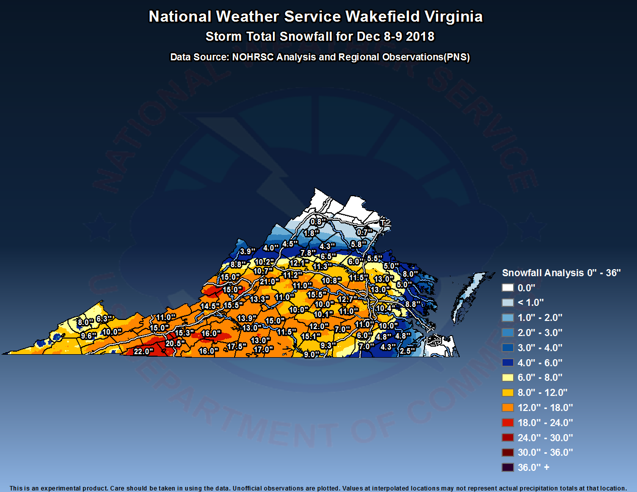 Summary of December 9 Winter Storm